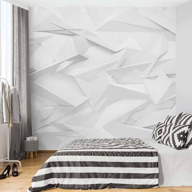 Fototapete Abstrakt 3D Würfel Vliestapete Grau Wohnzimmer Schlafzimmer Modern