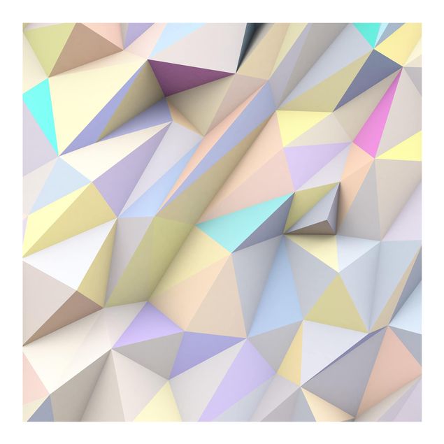 Fototapete Geometrische Pastell Dreiecke in 3D
