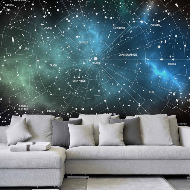Fototapete Sternbilder Karte Galaxienebel