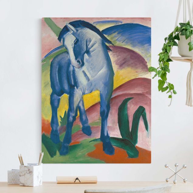 Leinwand Tiere Franz Marc - Blaues Pferd