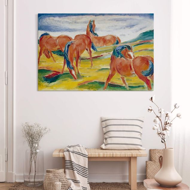 Wandbilder Franz Marc - Weidende Pferde