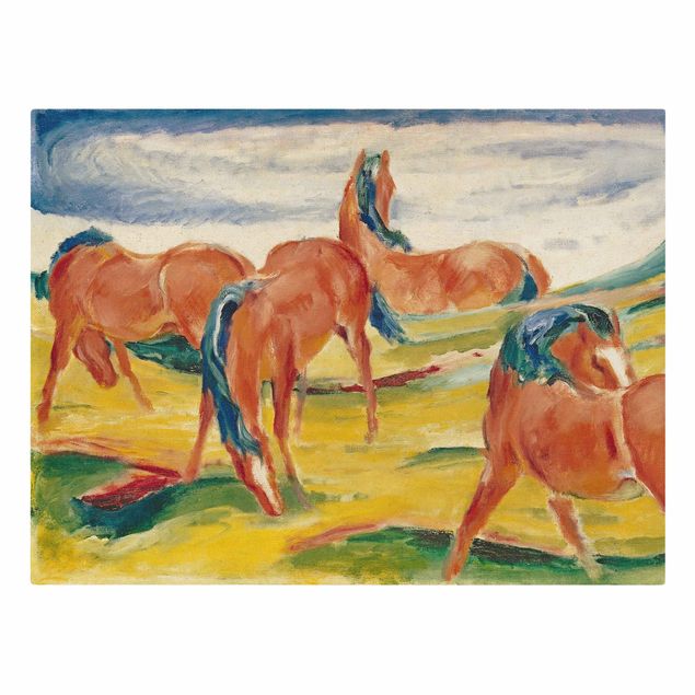 Leinwandbilder Franz Marc - Weidende Pferde
