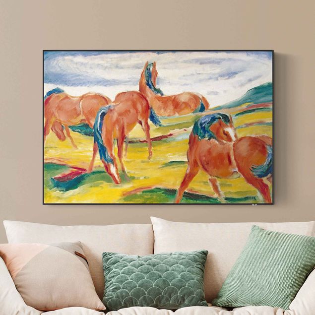 Expressionistische Gemälde Franz Marc - Weidende Pferde