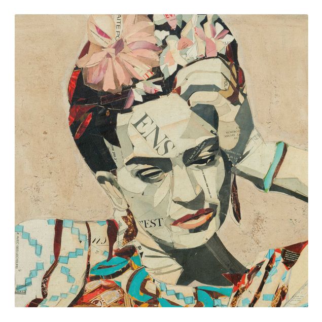 Leinwandbild - Frida Kahlo - Collage No.1 - Quadrat 1:1