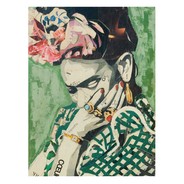 Leinwandbild - Frida Kahlo - Collage No.3 - Hochformat 3:4
