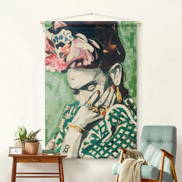Wandteppich modern Frida Kahlo - Collage No.3