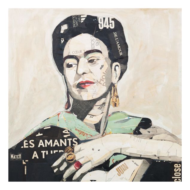 Spritzschutz Glas - Frida Kahlo - Collage No.4