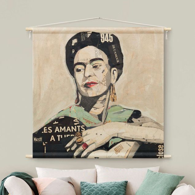 Wandbehang Stoff Frida Kahlo - Collage No.4