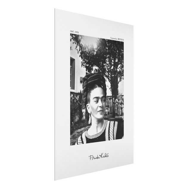 Glas Wandbilder Frida Kahlo Foto Portrait im Garten