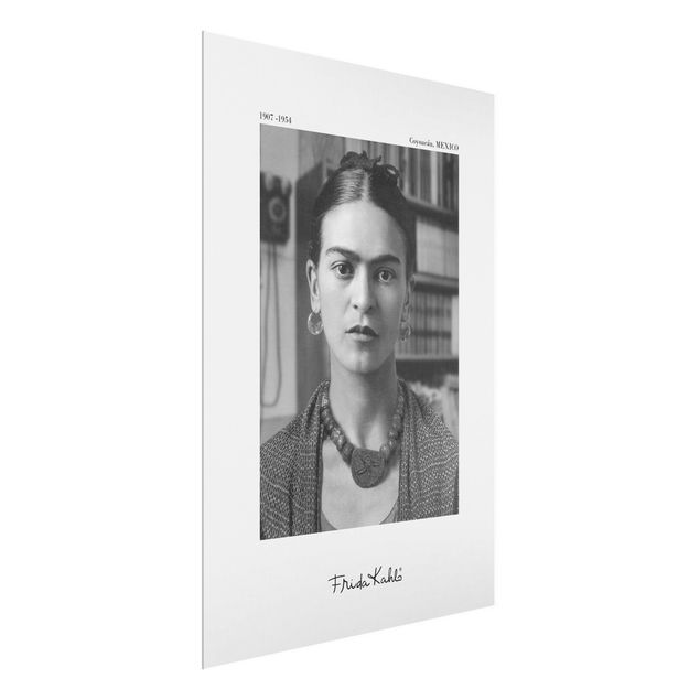 Glas Wandbilder Frida Kahlo Foto Portrait im Haus