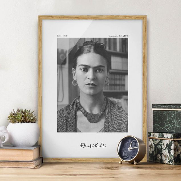 Moderne Bilder mit Rahmen Frida Kahlo Foto Portrait im Haus