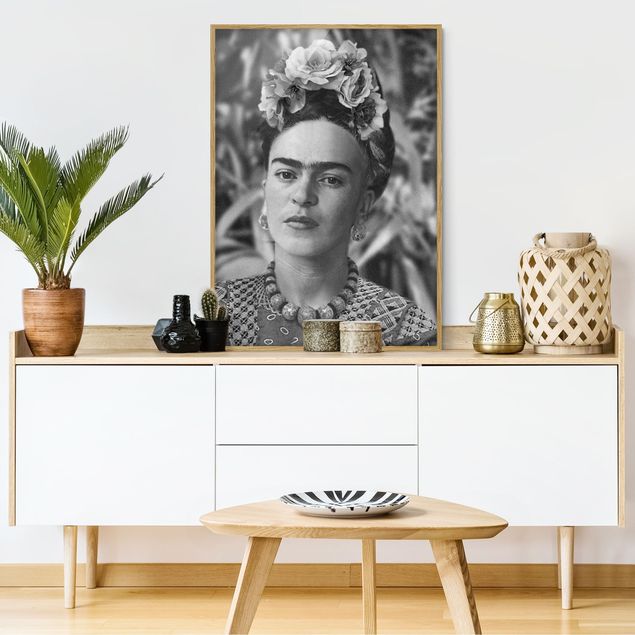 Frida Kahlo Poster Frida Kahlo Foto Portrait mit Blumenkrone