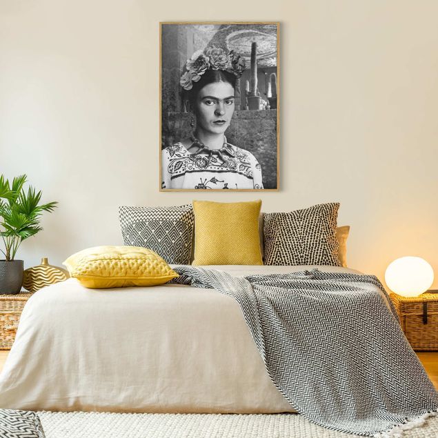 Frida Kahlo Gemälde Frida Kahlo Foto Portrait vor Kakteen