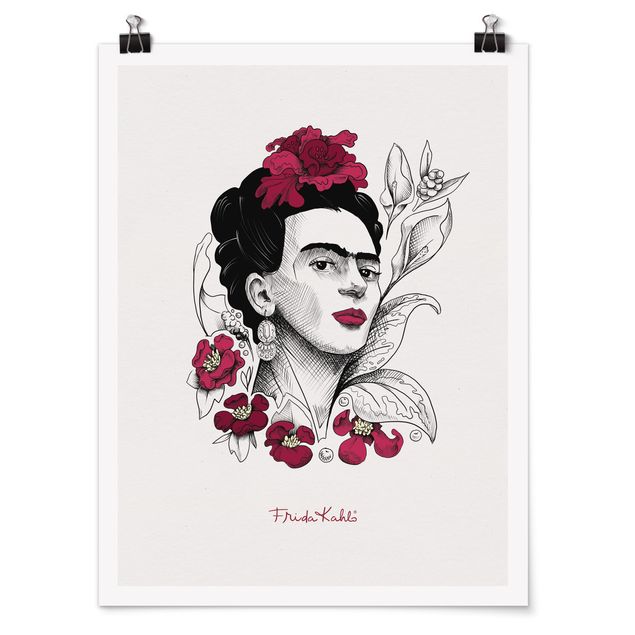 Bilder Frida Kahlo Portrait mit Blüten