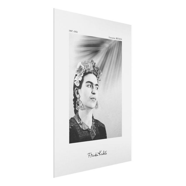 Bilder auf Glas Frida Kahlo Portrait mit Schmuck