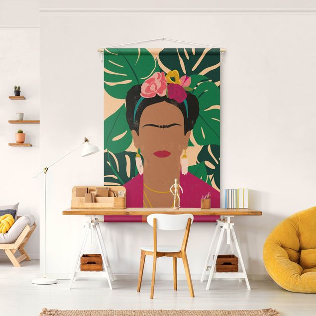 Wandtücher Frida tropische Collage
