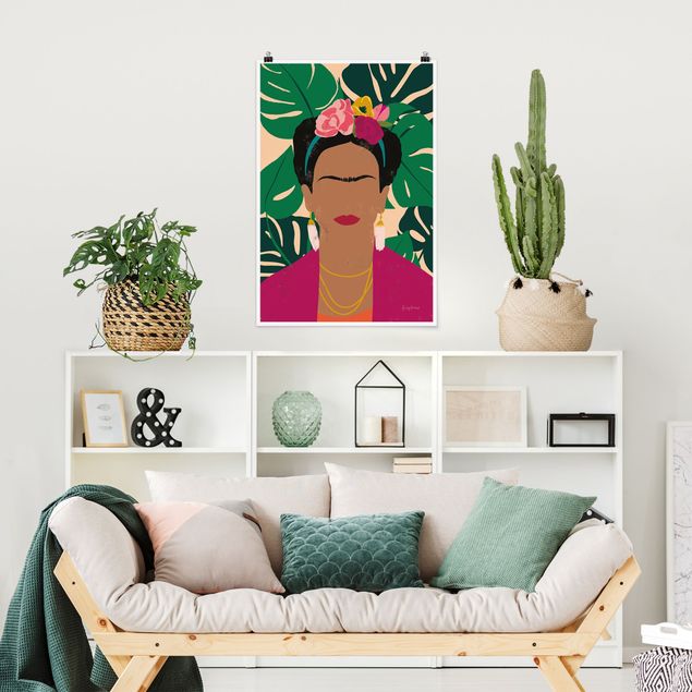 Blumen Poster Frida tropische Collage