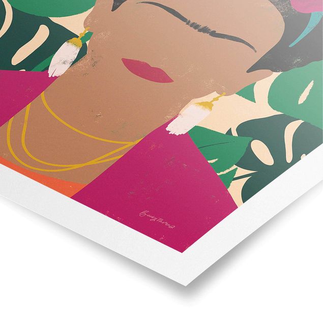 Poster Frida tropische Collage