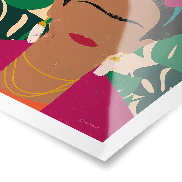 Poster - Frida tropische Collage - Hochformat 2:3