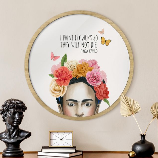 Runde Bilder mit Rahmen Fridas Gedanken - Blumen