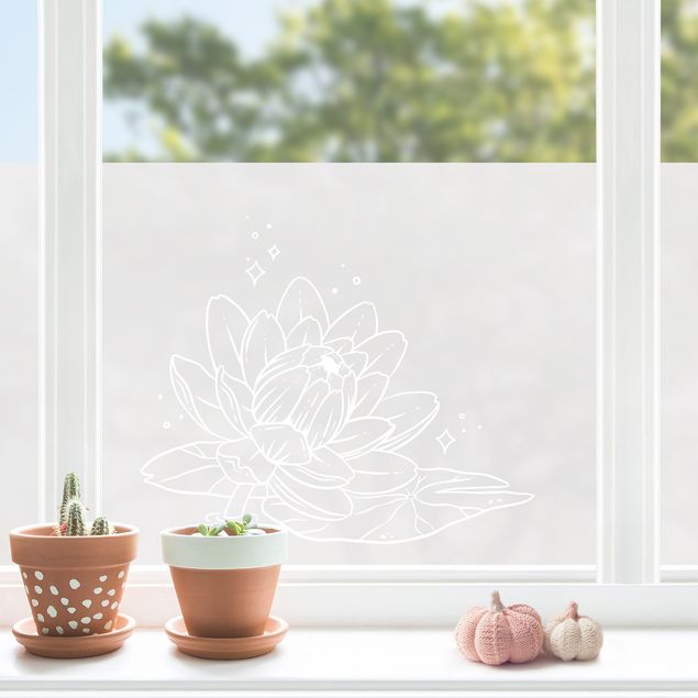 Fenstersticker Blumen Funkelnde Seerose