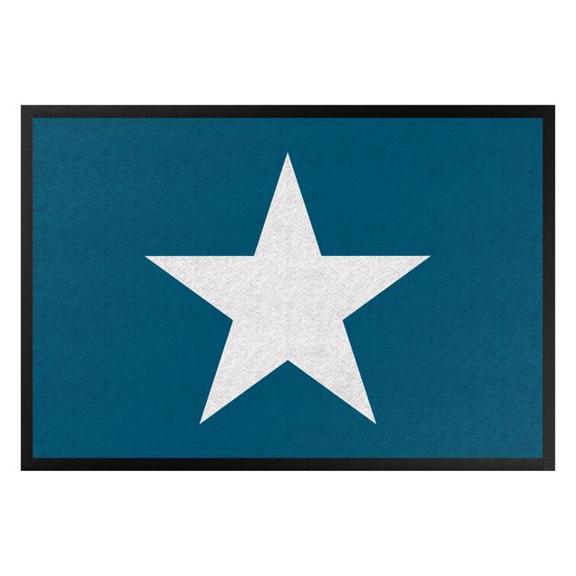 Moderner Teppich Stern in blau