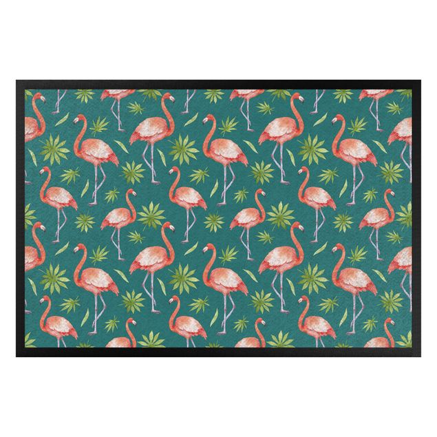 Moderner Teppich Tropisches Flamingo Pattern