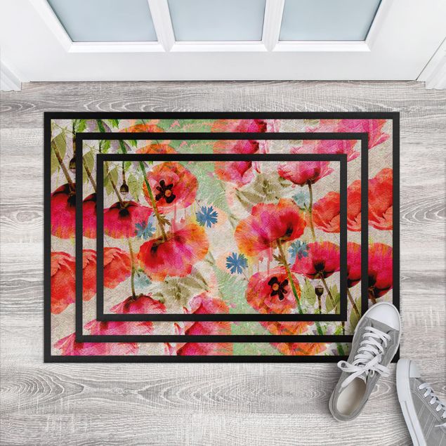 Fußmatte - Watercolor Poppies