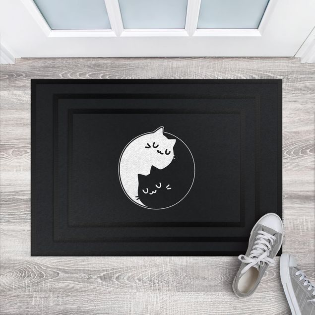 Moderne Teppiche Yin und Yang Katzen