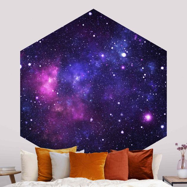 Hexagon Mustertapete selbstklebend - Galaxie