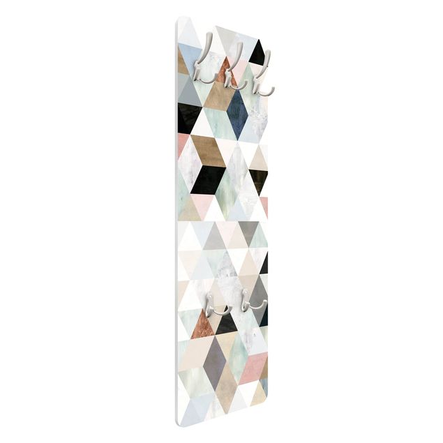 Garderobe - Aquarell-Mosaik mit Dreiecken I