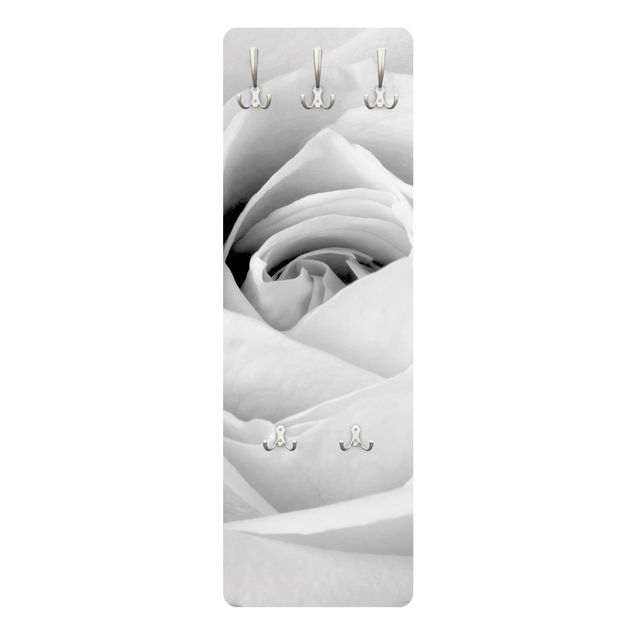 Garderobe Blumen - Close Up Rose - Weiß