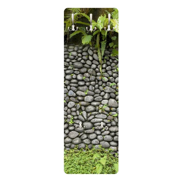 Garderobe - Steinwand Mit Pflanzen
