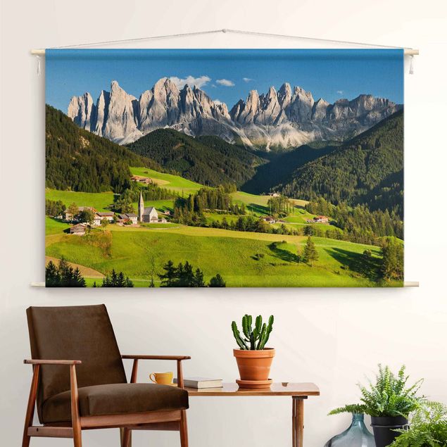 Wandteppich modern Geislerspitzen in Südtirol