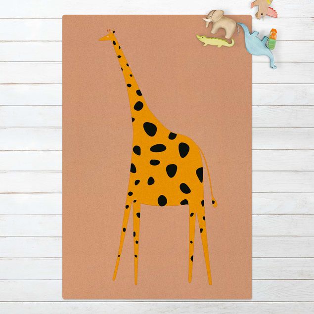 Kinderteppich Tiere Gelbe Giraffe