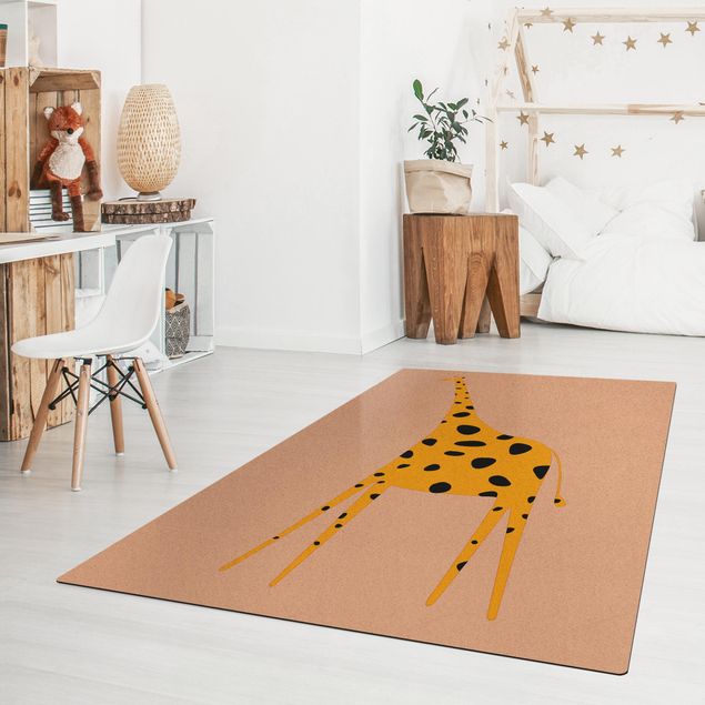 Moderner Teppich Gelbe Giraffe