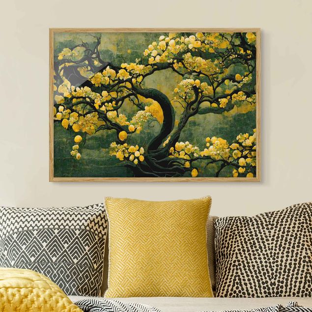 Moderne Bilder mit Rahmen Gelber Baum