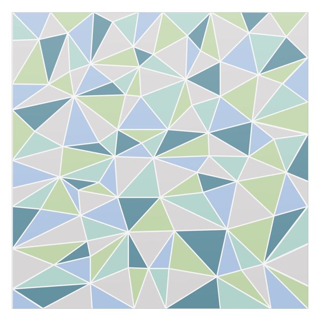 Fensterfolie - Sichtschutz - Geometrische Dreiecke Türkis Grün - Fensterbilder