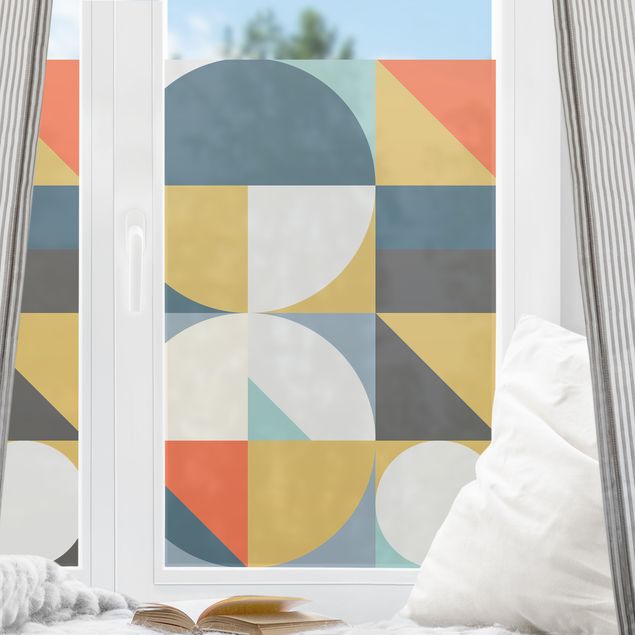 Fensterfolie farbig Geometrische Formen in Bunt