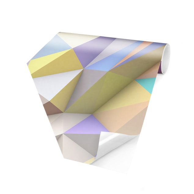 Tapeten kaufen Geometrische Pastell Dreiecke in 3D