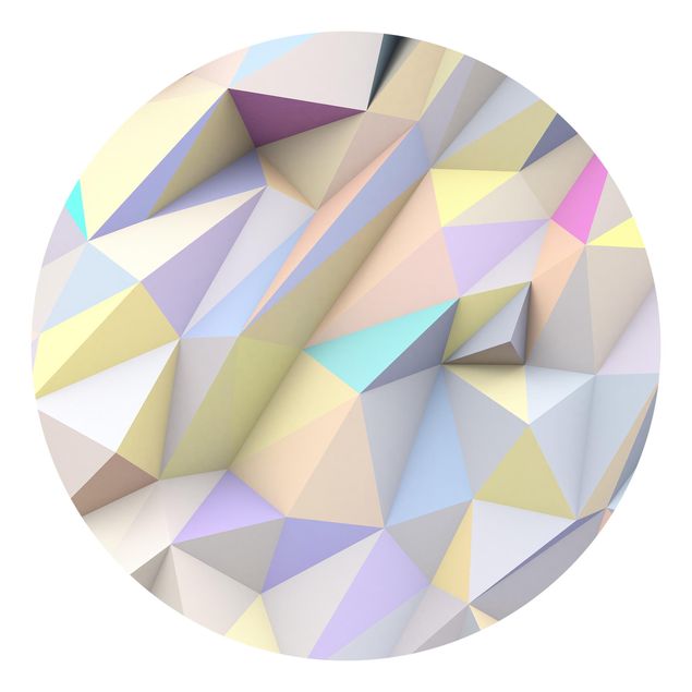 Tapete abstrakt Geometrische Pastell Dreiecke in 3D