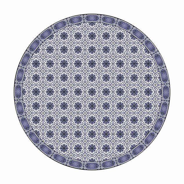 Vinyl-Teppich Geometrischer Fliesenmix Kreuz Violett