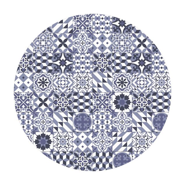 Vinyl-Bodenmatten Geometrischer Fliesenmix Violett
