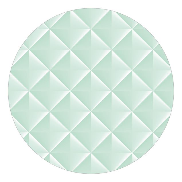 Design Tapeten Geometrisches 3D Rauten Muster in Mint