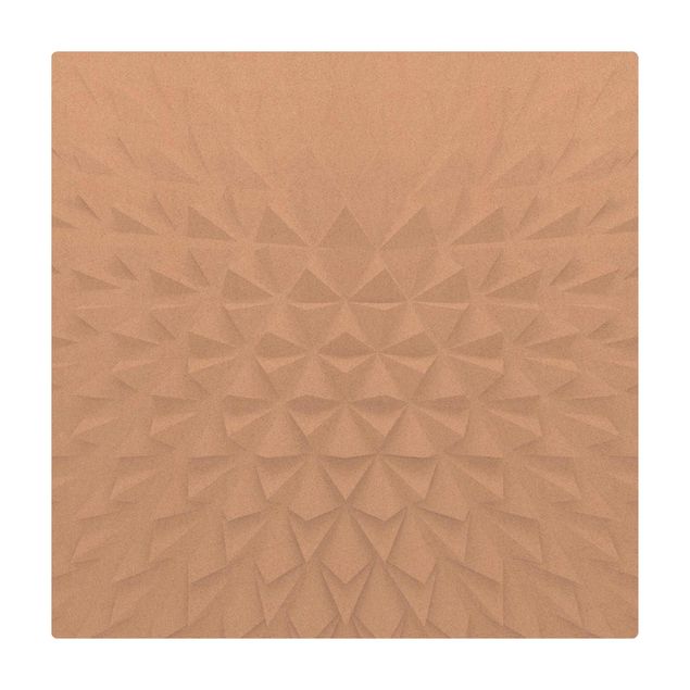 Kork-Teppich - Geometrisches Muster 3D Effekt - Quadrat 1:1
