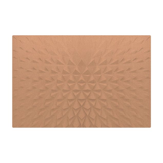 Kork-Teppich - Geometrisches Muster 3D Effekt - Querformat 3:2