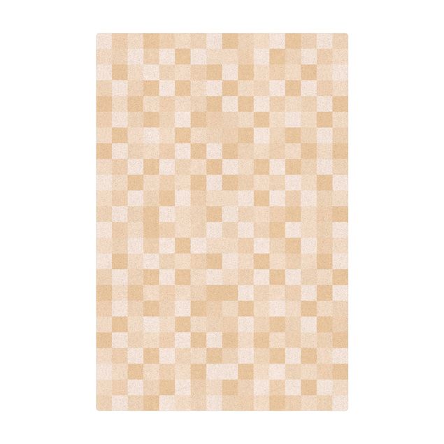 Kork-Teppich - Geometrisches Muster Mosaik Gelb - Hochformat 2:3