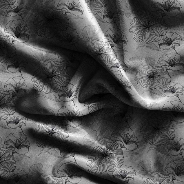 Vorhang blickdicht Geranium Muster - Grau