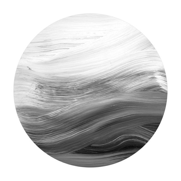 Vinyl-Matten Geschwungene Wellen Schwarz Weiß
