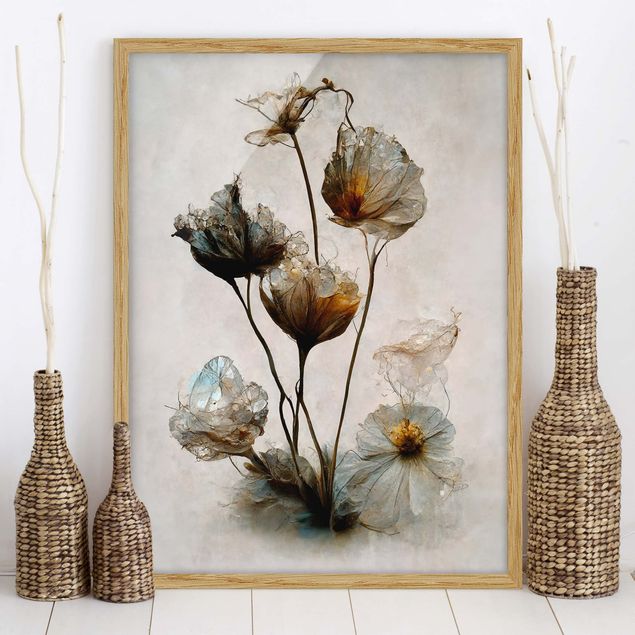 Moderne Bilder mit Rahmen Getrocknete Blüten